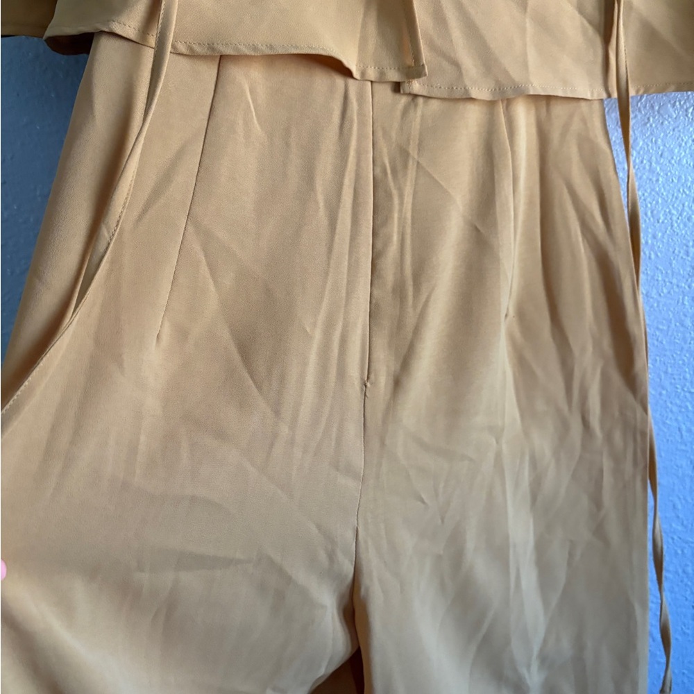 SHEIN Yellow Maxi Romper with Flared Sleeves - Picture 3 of 4
